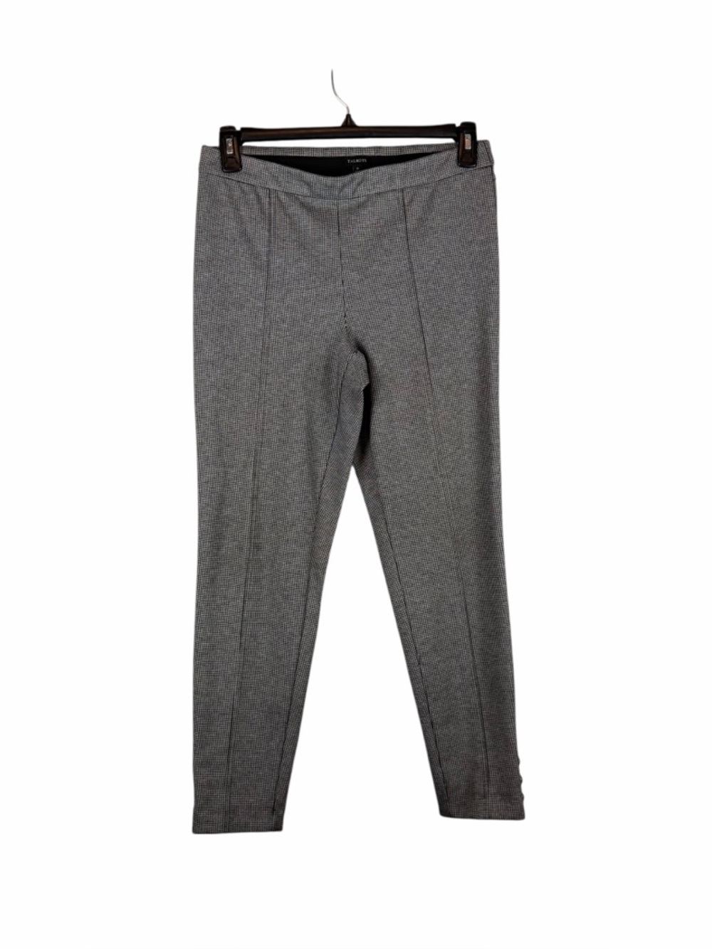 Talbots Black & White Houndstooth Pull-On Pants Medium
